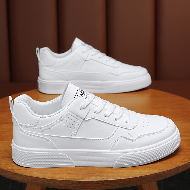 2024 Summer New Men's Breathable White Shoes, Korean Trendy Versatile Sneakers Casual Skate Shoes Fashion