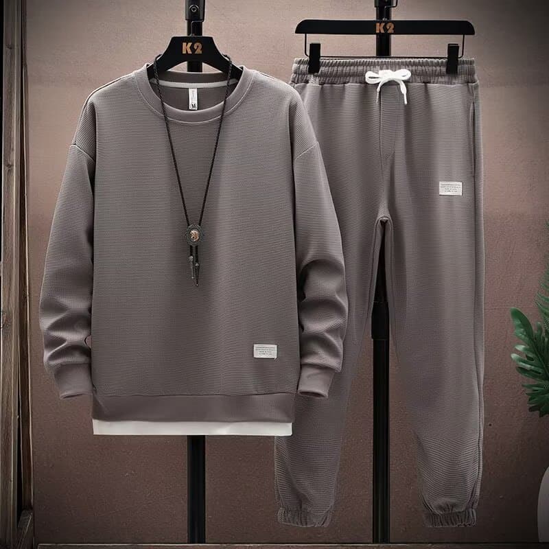 Men's sweatshirt spring and autumn one set autumn trendy men's two-piece set 2024 new autumn sports suit
