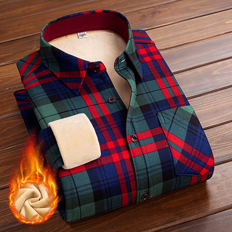 Korean style women's winter shirt, fleece-lined, thick plaid shirt, slim fit, stretchy, plus size, warm top.
