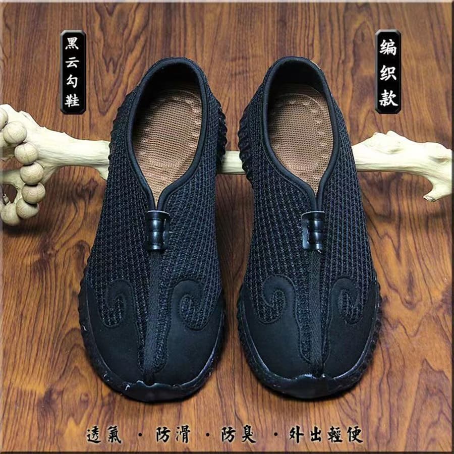 Spring/Summer Taoist Cloud Hook Shoes, Ten Directions Shoes, New Style Canvas Woven Shoes, Soft Sole, Non-Slip, Breathable, Lightweight for Outdoor Use