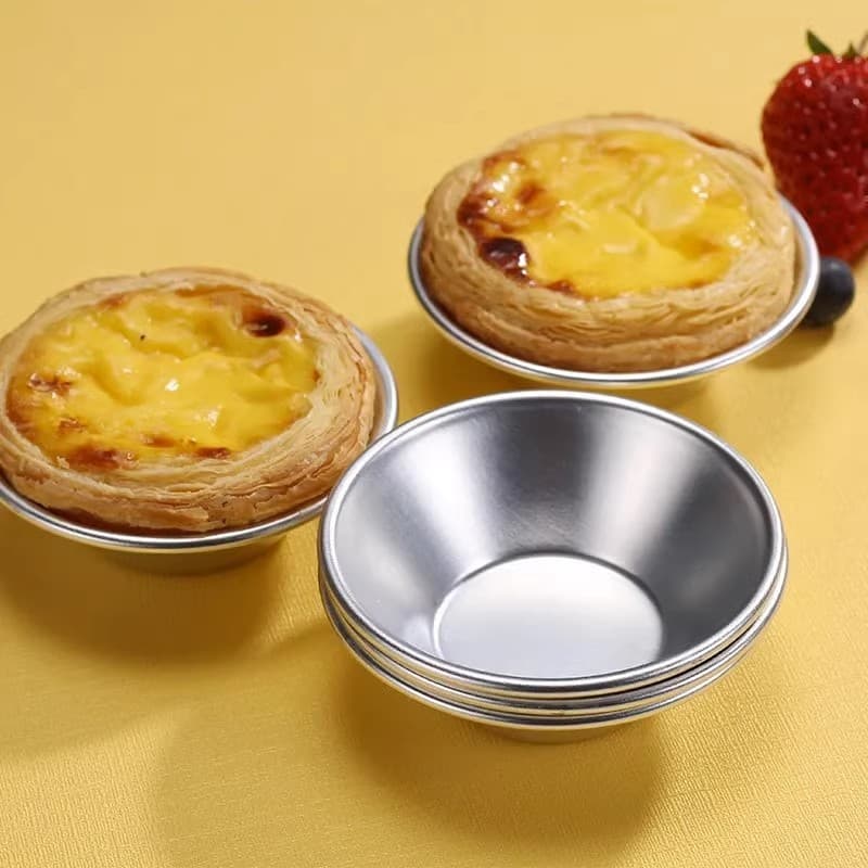 Household aluminum egg tart mold reusable set disposable non-stick tin foil egg tart tray baking gadgets