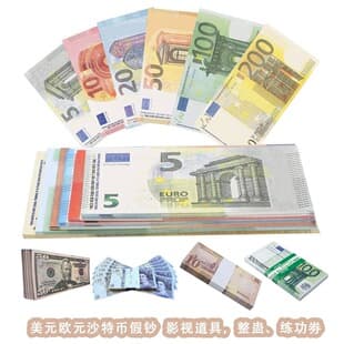 USD Euro Coin Wallet Canvas Cross-border Banknote Foreign Currency Creative Short Thin Money Clip Practice Banknote