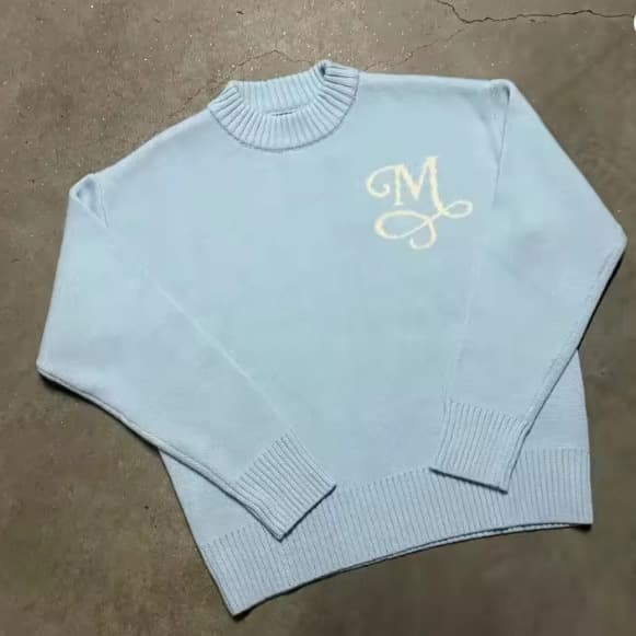 New Trendy Brand Crew Neck Pullover Letter Knit Sweater High Quality Unisex Top Sweater Dropshipping