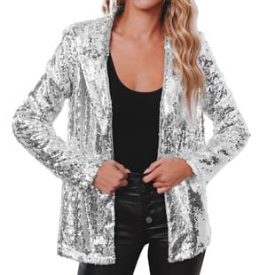 AliExpress Ebay Europe America 2023 Spring Casual Sequin Top Multicolor Long Sleeve Blazer Jacket INS