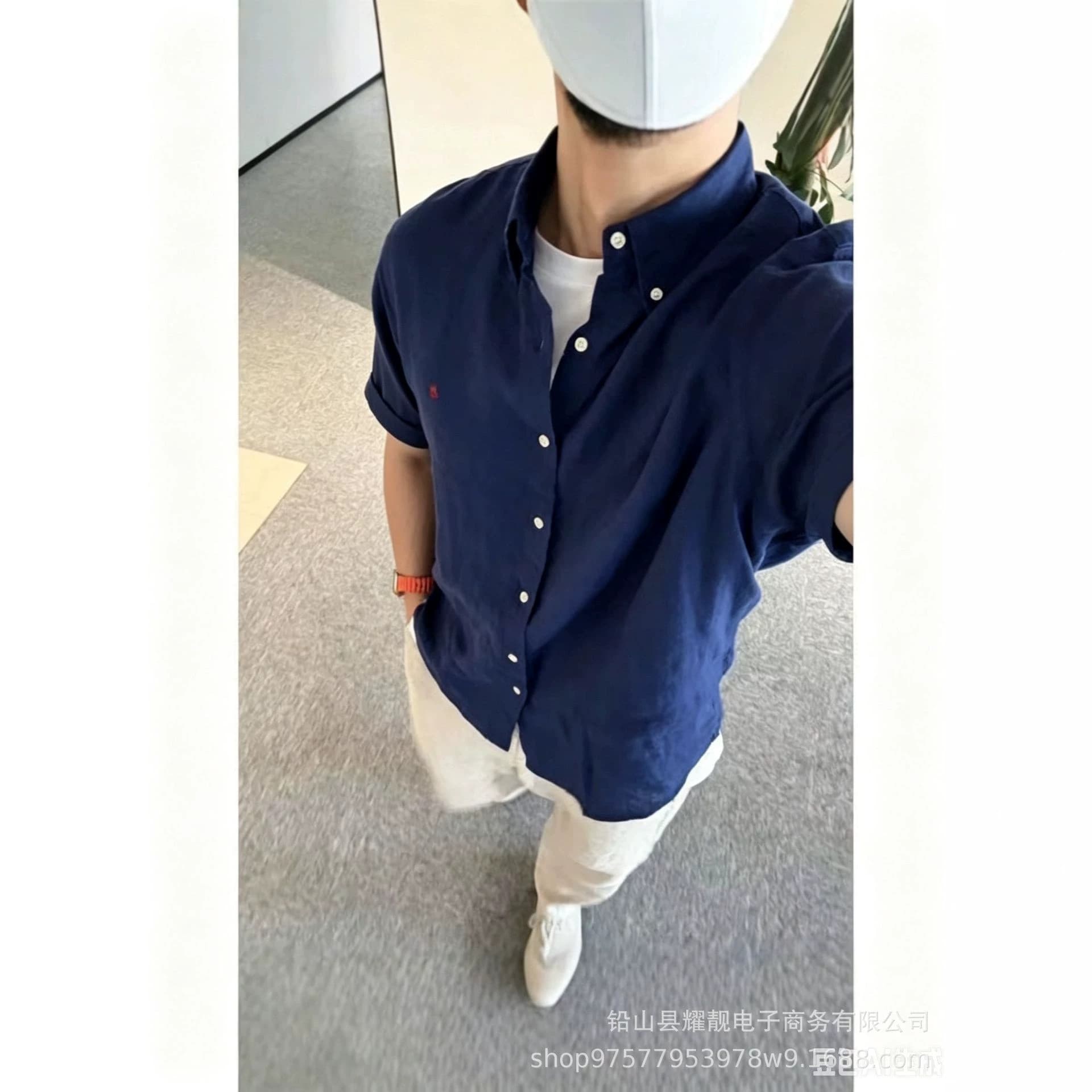 RL embroidered pony logo spring/fall long-sleeve sun-protection polo shirt for men and women, couple linen shirt