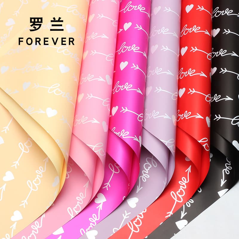 Roland Heartbeat Launch Fresh Flower Wrapping Paper Heart Cross-border Foreign Trade Bouquet Florist Fresh Flower Gift Flower Wrapping Paper