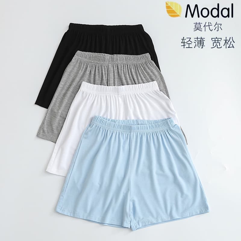 Children's Modal Loose Shorts - Summer Thin Boys' Underpants Girls' Home Pants - Middle and Big Kids White Black Sleep Shorts