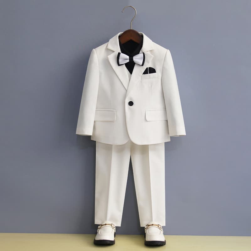 Children's Suit Set for Big Kids, Flower Boy Wedding Suit, Baby First Birthday British Style Suit, Boys' Performance Costume