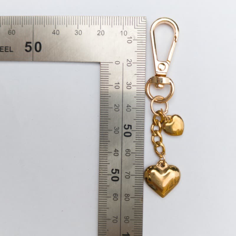 Shiny Heart Keychain Phone Strap Heart KeyChain Key Chain Bead Chain Metal Chain Hanging Chain Hand