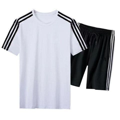 Social spirit boy suit men's summer casual three-pole sports five-point pants Kuaishou celebrity's same style short-sleeved T-shirt