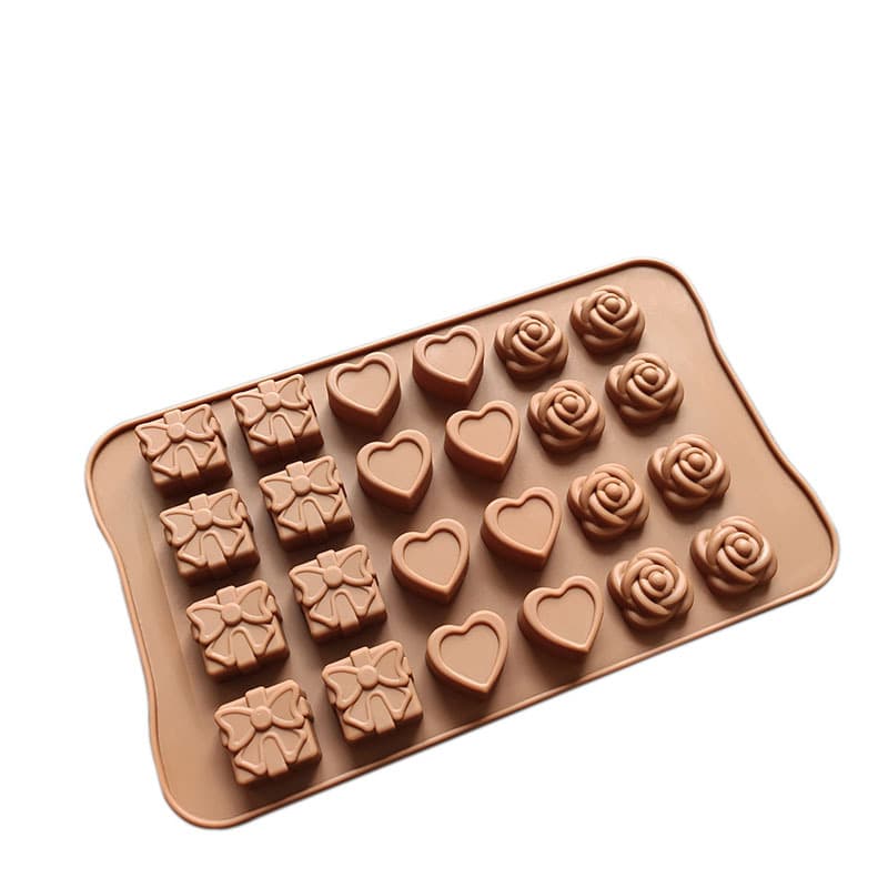 Spot 24 silicone chocolate molds, ice tray molds, cold handmade soap molds, rose gift boxes, heart-shaped diy