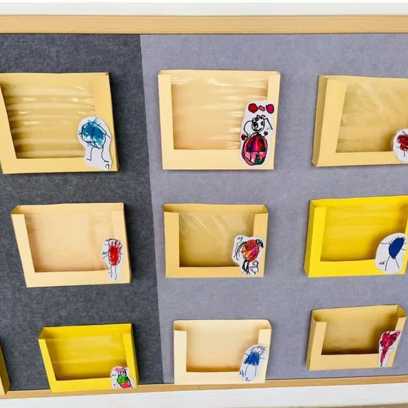 Kindergarten Craft: Kraft Paper Storage Box for Handmade Painting, Decorative Box, Creative Game Story Box, Wall Sticker