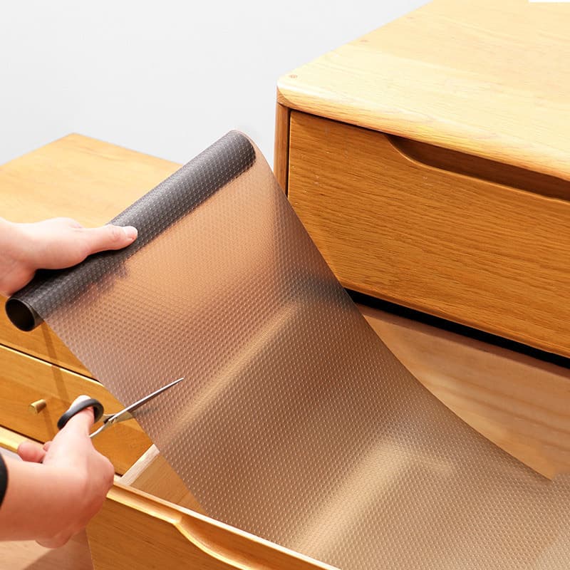 Translucent PEVA Drawer Mat, Kitchen Refrigerator Waterproof Mat, Non-Slip Thickened Cabinet Mat, Cuttable Wardrobe Moisture-Proof Mat