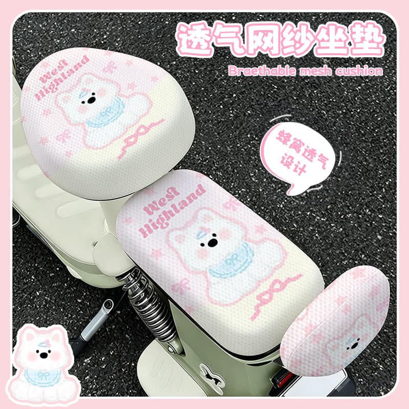 Cartoon electric bicycle seat cushion cover, universal sun protection and heat insulation seat cover for all seasons, special 3D mesh seat cushion for battery bikes