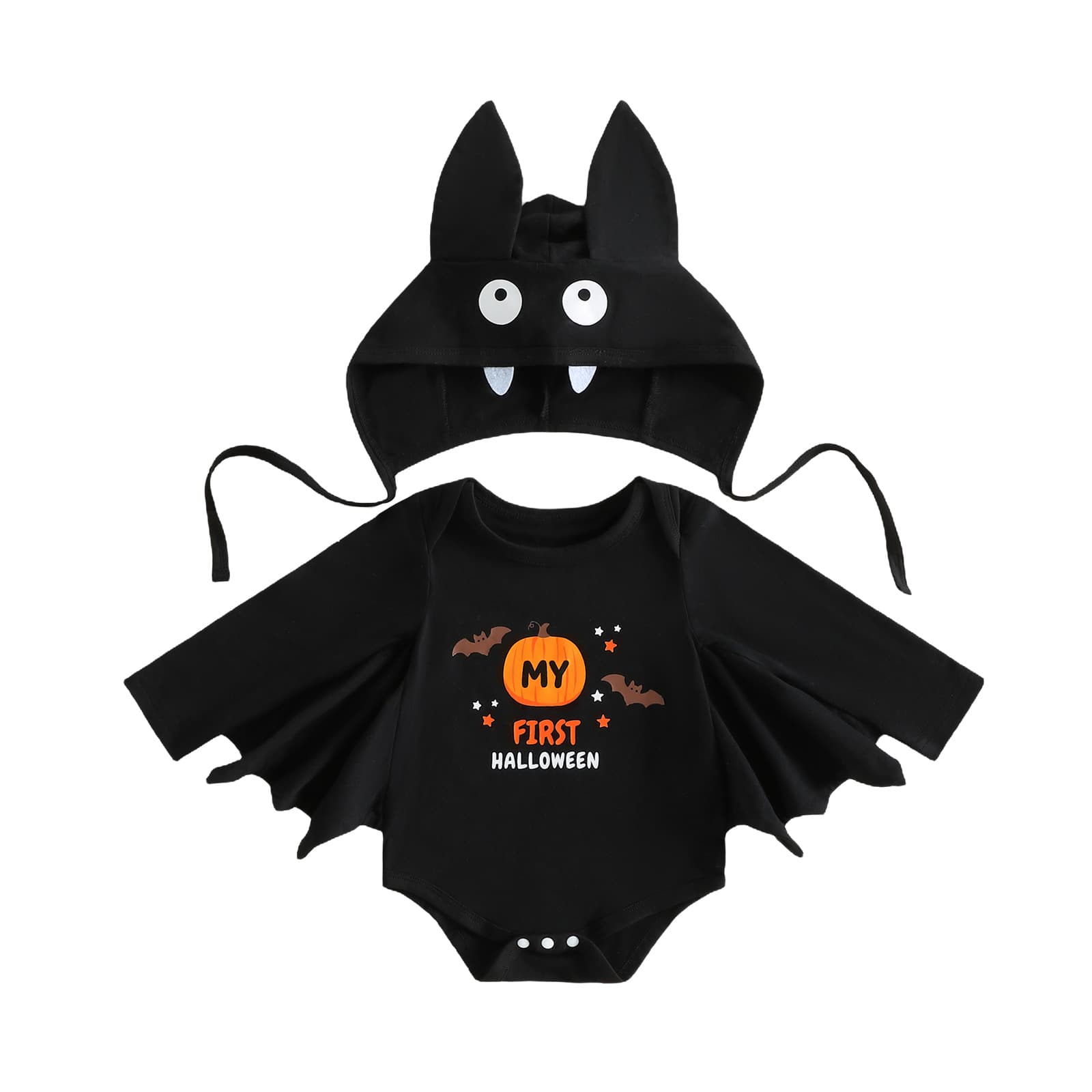 Cross-Border New Children's Clothing 26 Autumn Halloween Baby Outfit Batwing Sleeve Unisex Romper + Hat