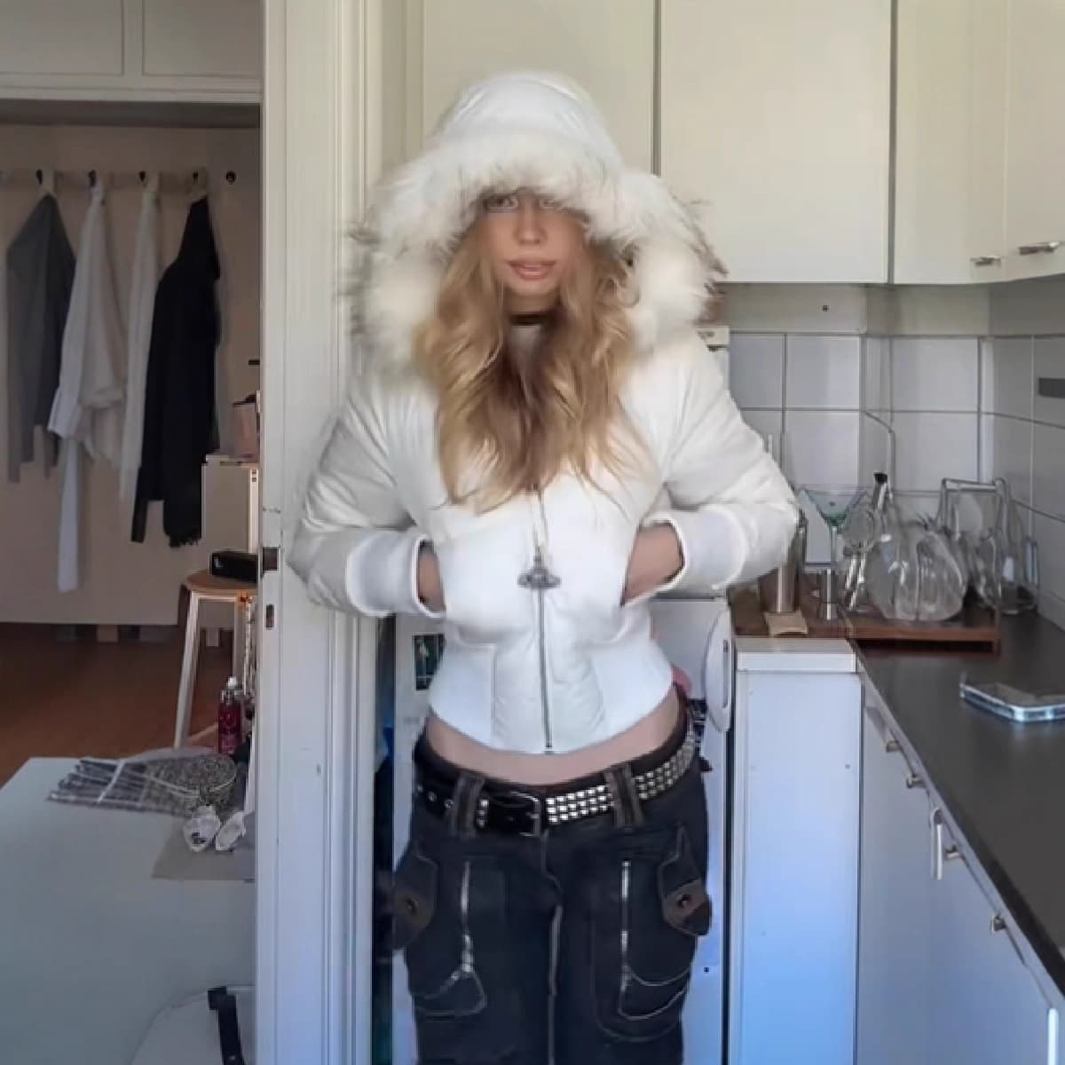 Fashion Winter Korean Style Versatile Fur Collar Hooded Zipper Cotton Jacket, New 2025 Cross-Border Women's Clothing
