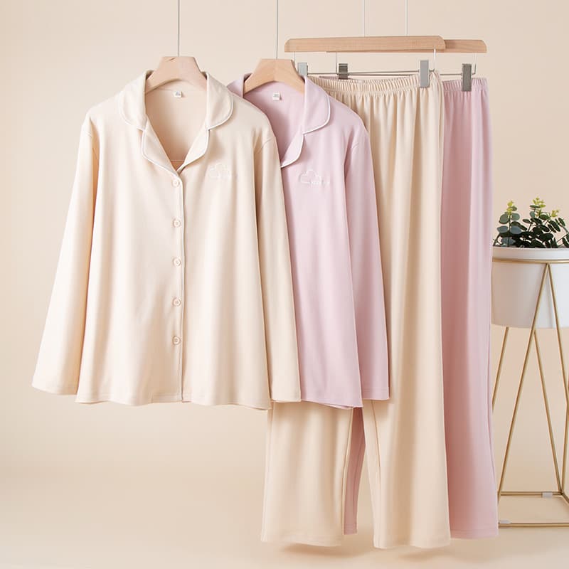 New Autumn De-rong Velvet Women's Sleepwear Set, Long-Sleeve Long Pants, Wearable Outside, Soft and Warm with High Comfort