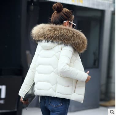 Autumn and winter new fashion short cotton coat women's small cotton jacket large size hooded coat thickened warm cotton clothing trendy