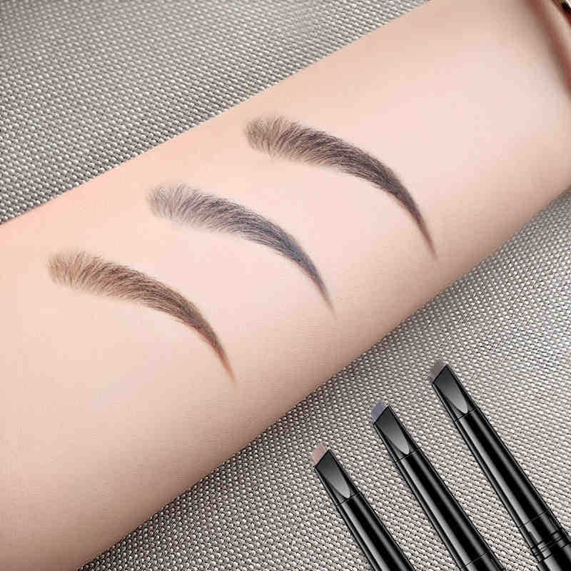 Dual-End Automatic Eyebrow Pencil and Powder, Waterproof, Sweat-Resistant, Long-Lasting, Smudge-Proof, Beginner-Friendly with Brush, Cosmetic for Defined 3D Brows