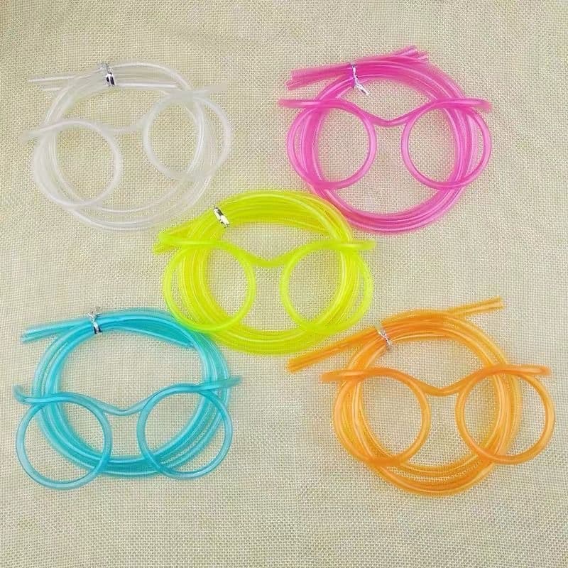 Funny Glasses Straw Summer Lazy Drinking Artifact Student Creative Style Soft Straw Children's Drinking Toy