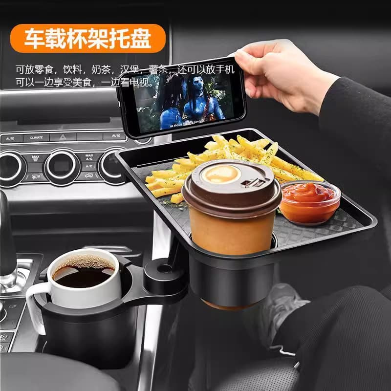 Cross-border Car Cup Holder Tray Bracket, Car Beverage Storage Table, Expandable Cup Holder Phone Mount