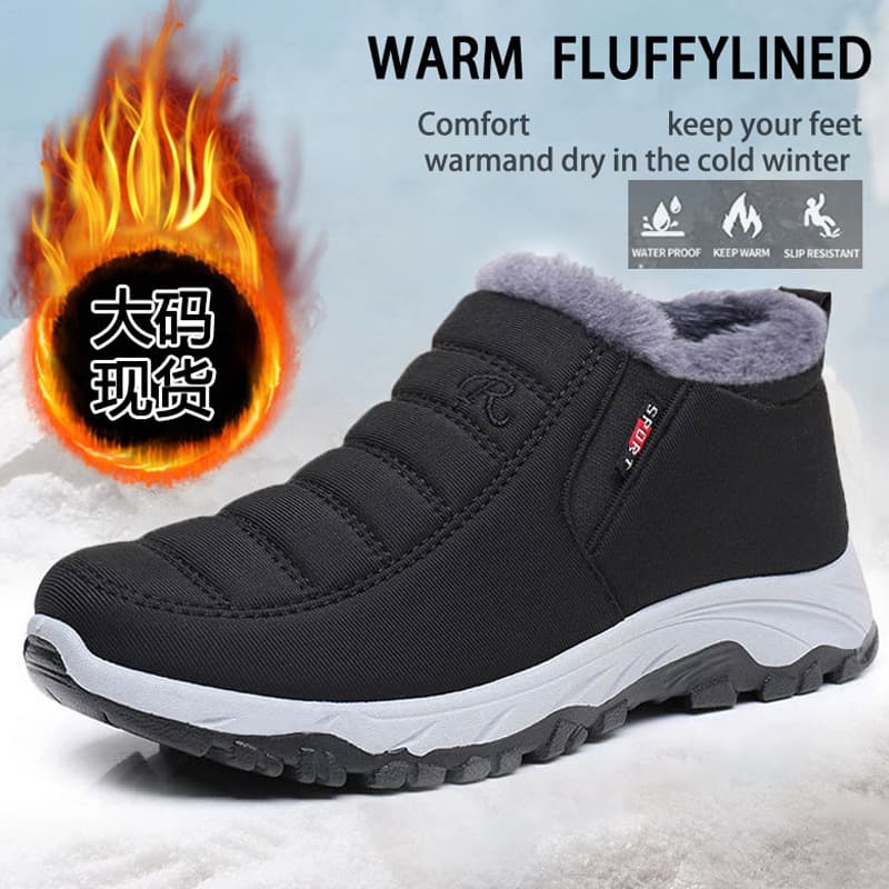 Cross-border Snow Boots Unisex Fashion Cotton Boots 2025 Thickened Warm Slip-on Cotton Boots Comfortable Thick Sole Boots