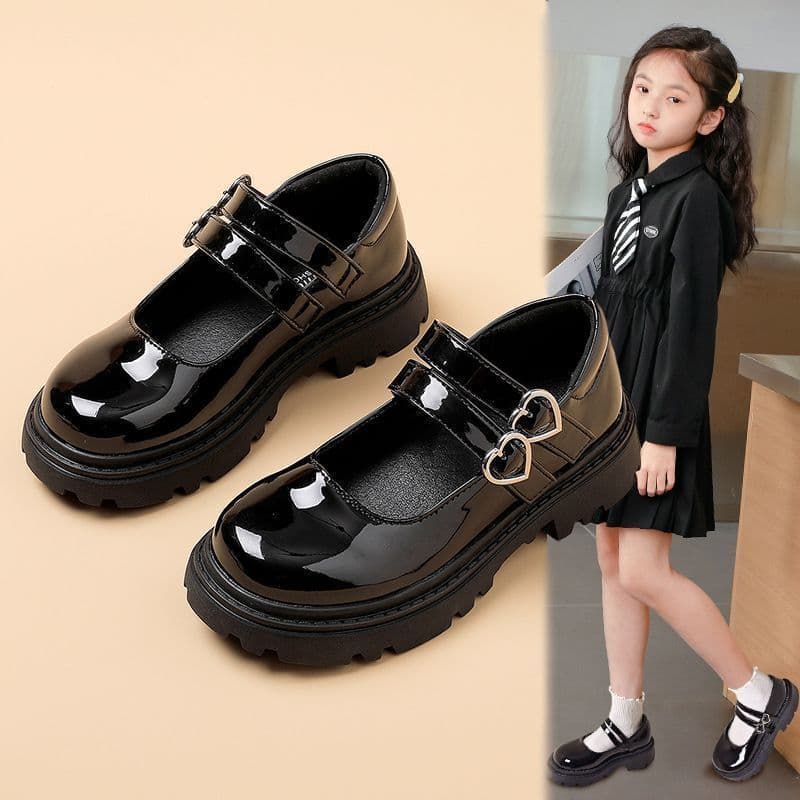 Girls Leather Shoes 2025 Spring Autumn New Children Performance Shoes Black Dance Shoes Princess Shoes for Middle and Older Girls