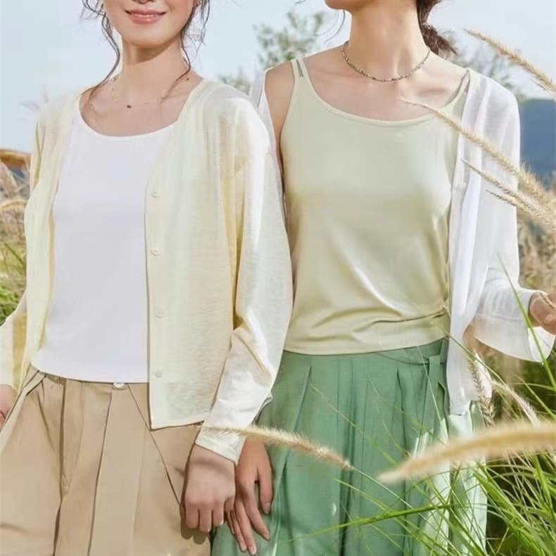 Spring and Summer New Women's Knit Sun Protection Shirt, Thin Style, Clearance Sale, Women's Clothing Export