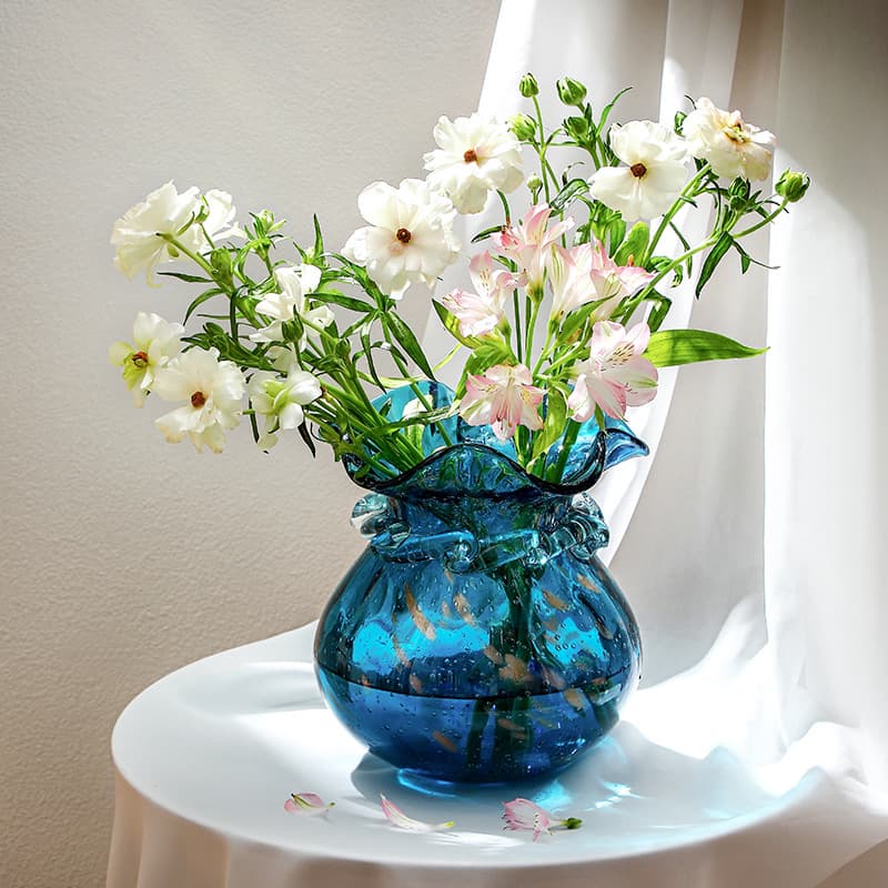 Nordic Glazed Internet Celebrity Vase Lucky Bag Creative Dried Flower Vase B&B Home Living Room Art Decorative Flower Arrangement
