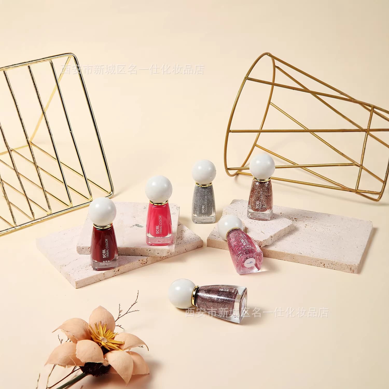 Cross-border NAIL POLISH Non-peelable Oily Nail Polish Big Red Nude Glitter Nail Polish 11ml