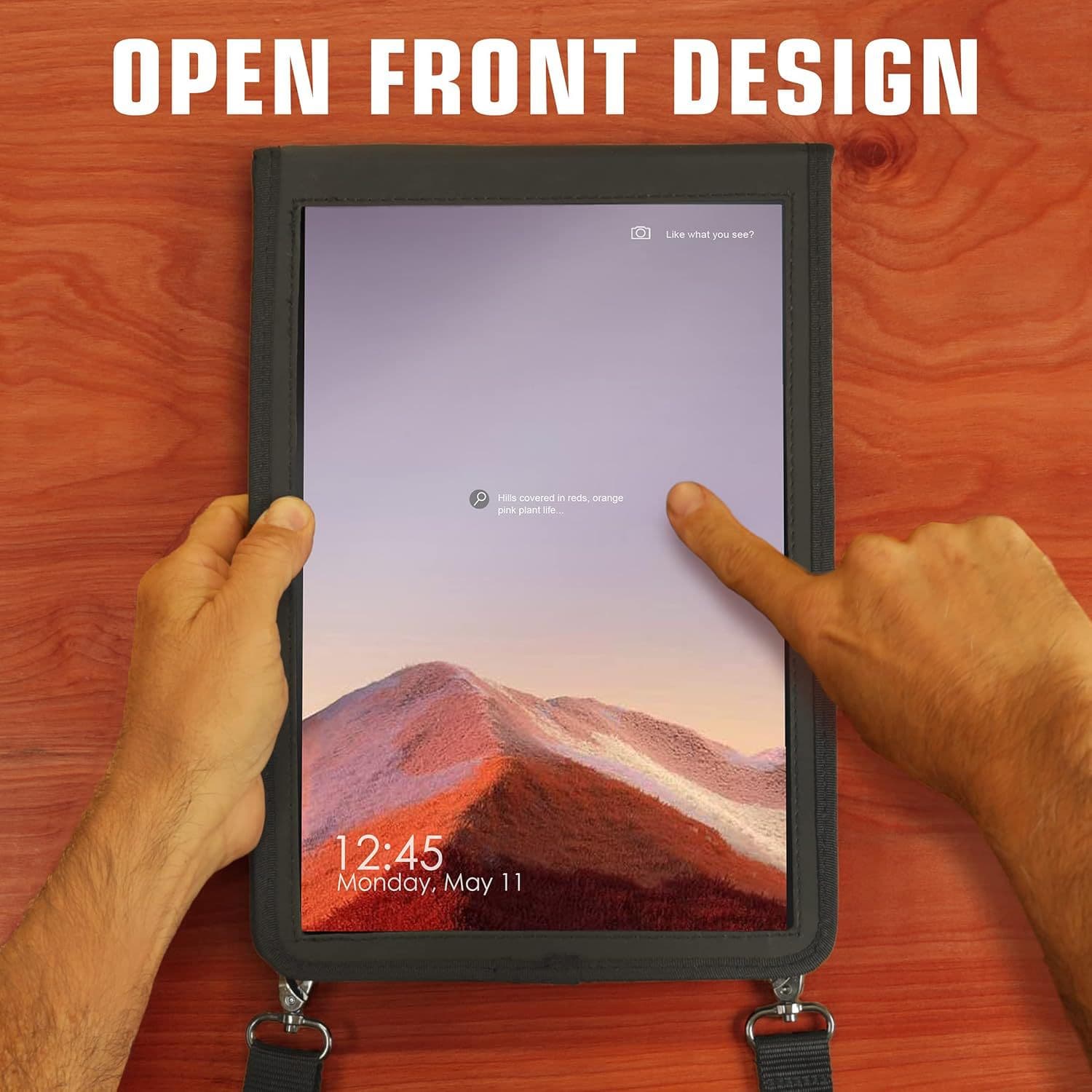 Tablet Sleeve with Open Front Shoulder Strap Portable Tablet Stand