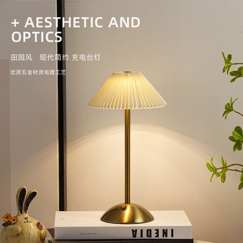 Decorative Table Lamp Modern Minimalist Style White Marble Base Trim Brass Accents Luxury Home Decor