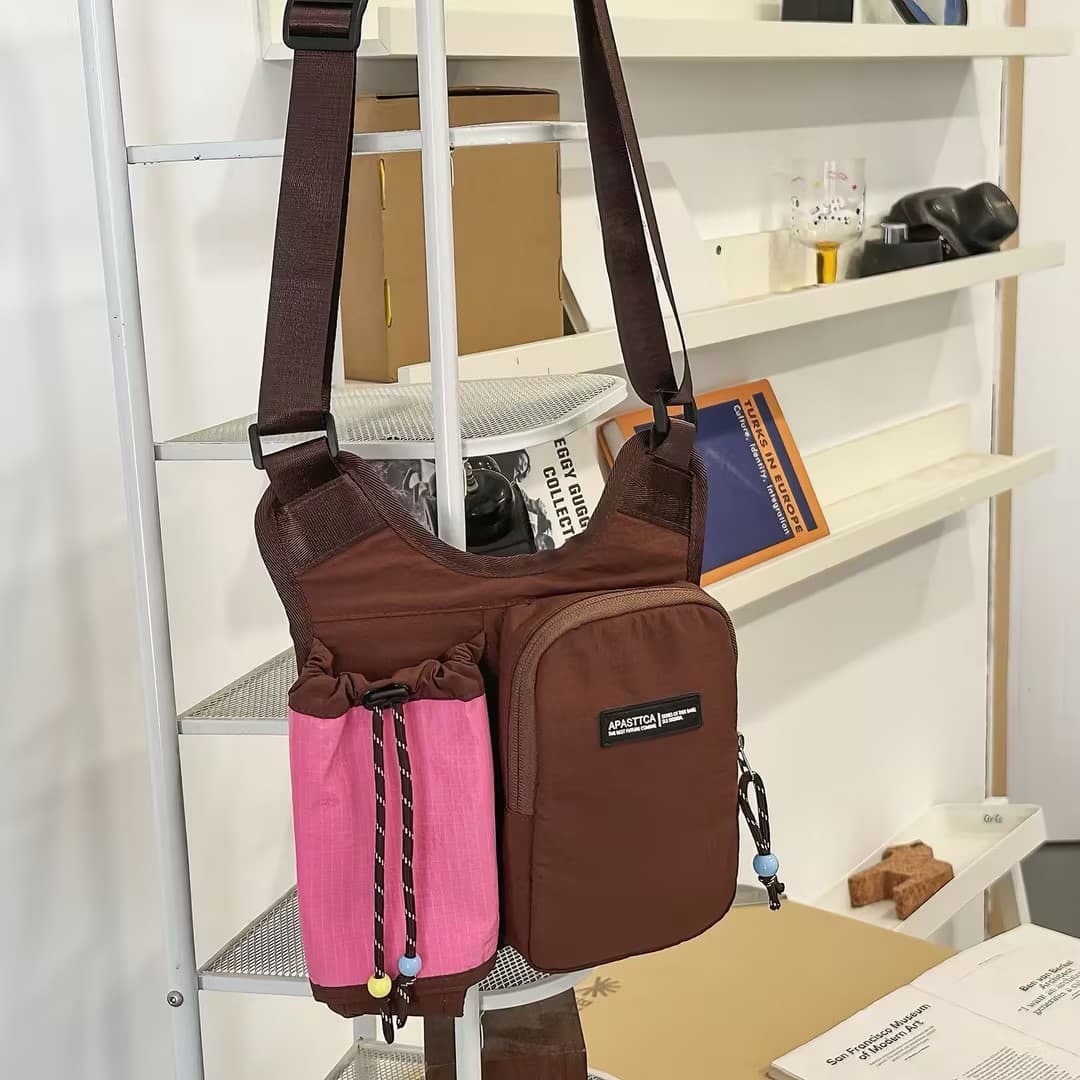 Crossbody Bag Women's Large Capacity Multi-Layer Fashion Textured Small Backpack Men's Korean Style Shoulder Bag Travel Casual Commute