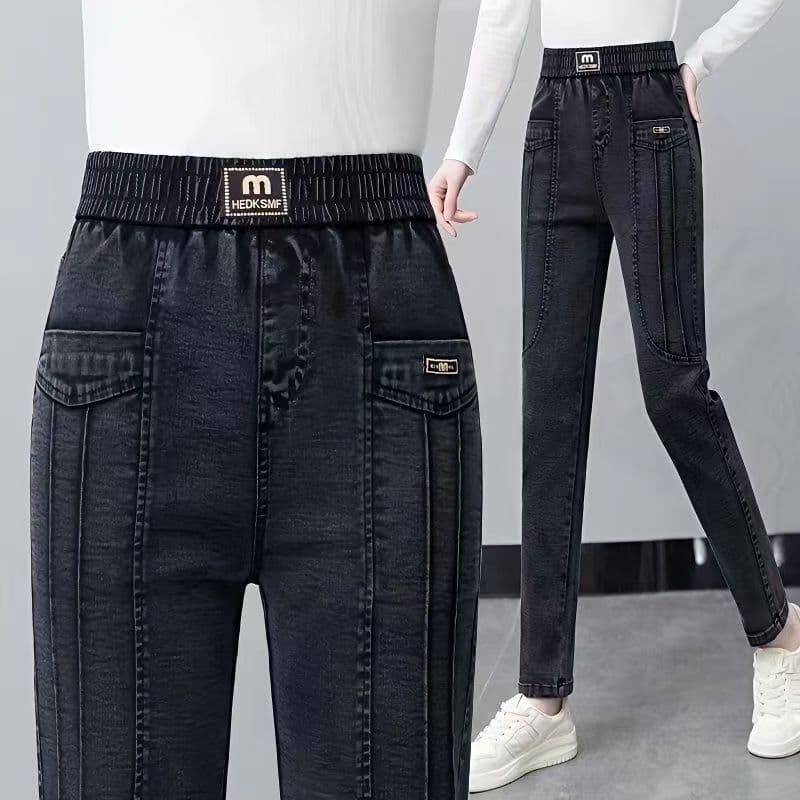 2026 spring new thin jeans, high waist, slim, fashionable and versatile, harem pencil pants, roob pants