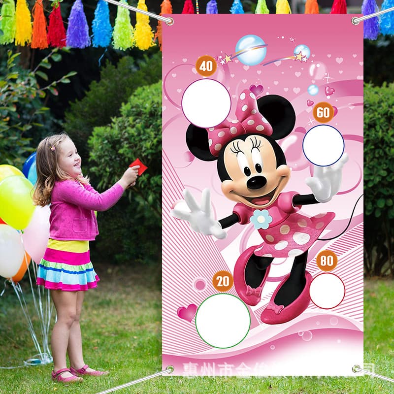 Throwing game sandbag flag cartoon character Minnie Mouse pink girl bow can be set with new patterns
