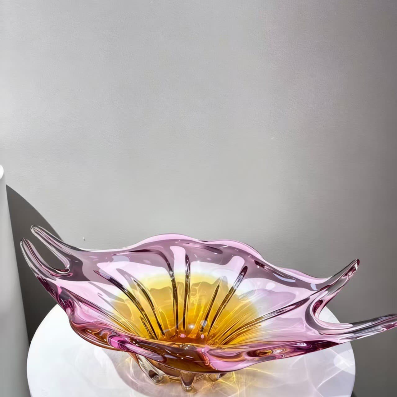 Chuxin Light Luxury Glass Large Fruit Plate Designer Living Room Coffee Table Decoration Model Room Soft Furnishing Desktop Storage Tray