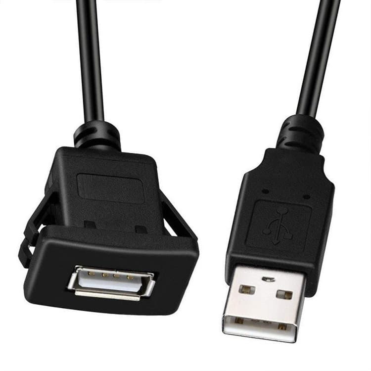 Square USB 2.0 Male to Female Waterproof Extension Cable with Bayonet Connector for Automotive/Marine/Motorcycle Use
