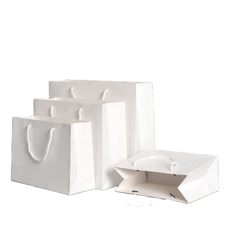 Custom Paper Bag Honghao Handle Bag Custom Paper Bag Packaging Bag Kraft Paper Bag White Black Apple Bag