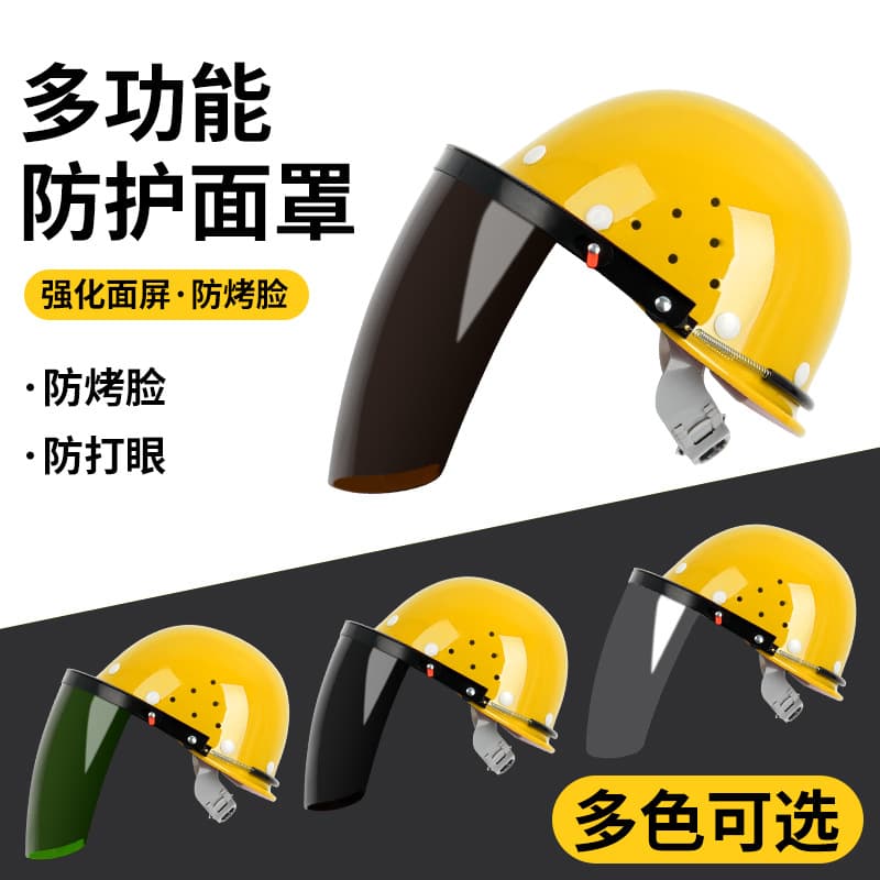 Welding Helmet PC Face Shield Head-Mounted Lightweight Flip-Up Transparent Protective Welder's Anti-Splash Impact and Dust Mask