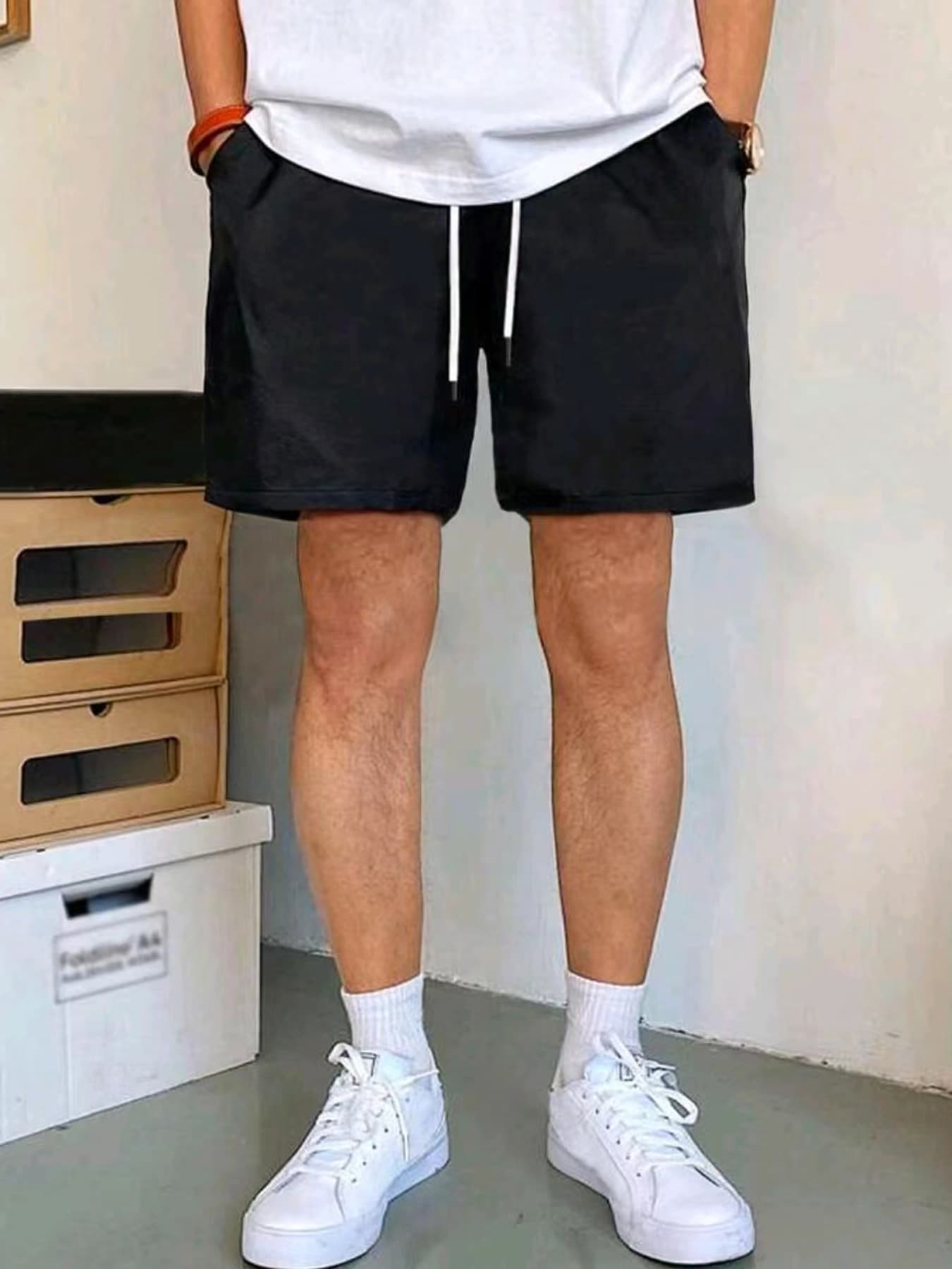 Cross-border Exclusive High-Quality Ice Silk Shorts Men's Streetwear Loose EU Size Casual Mid-Length Pants Breathable Men's Gym Swim Trunks