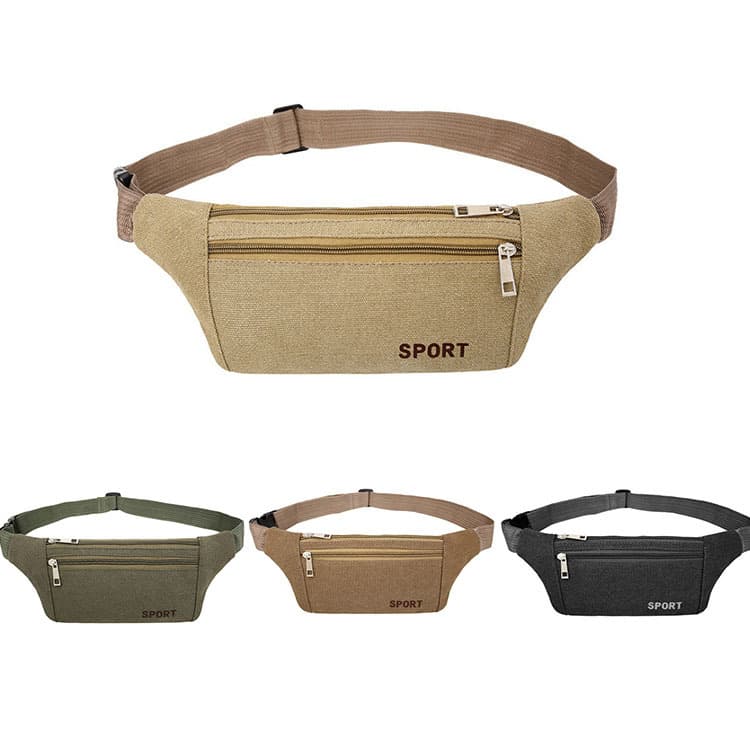 Wholesale Construction Site Waist Bag Casual Canvas Waist Bag Outdoor Sports Cycling Phone Pouch Multi-Function Tactical Bag Running Bag