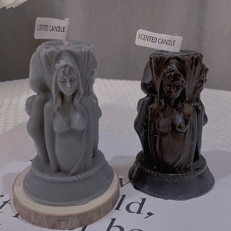 Creative Tridimensional Goddess Aromatherapy Candle Women Fetus Adolescent Goddess Candle Handmade Soy Wax Columnar Shape