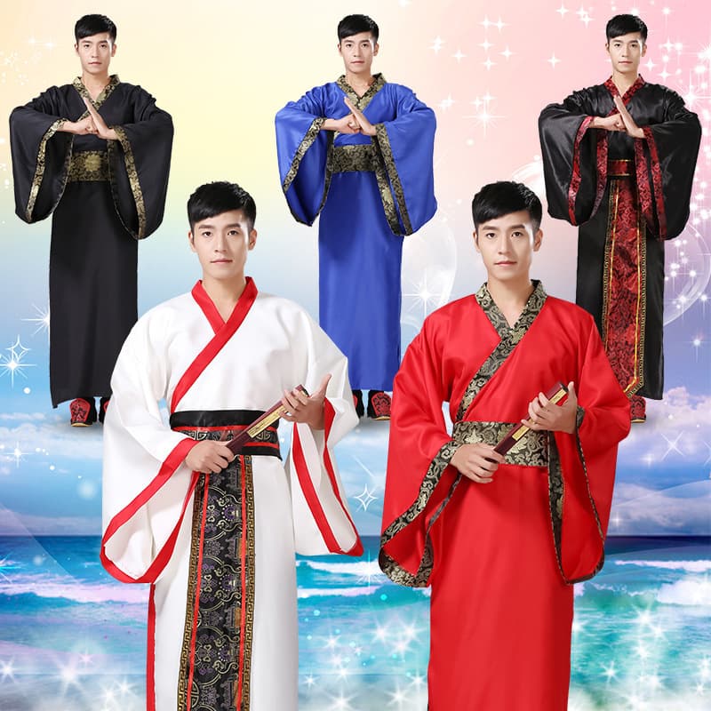 New ancient costume for men, Hanfu, men's quju (curved hem) official robe, Han Dynasty minister and scholar Hanfu, straight hem deep robe