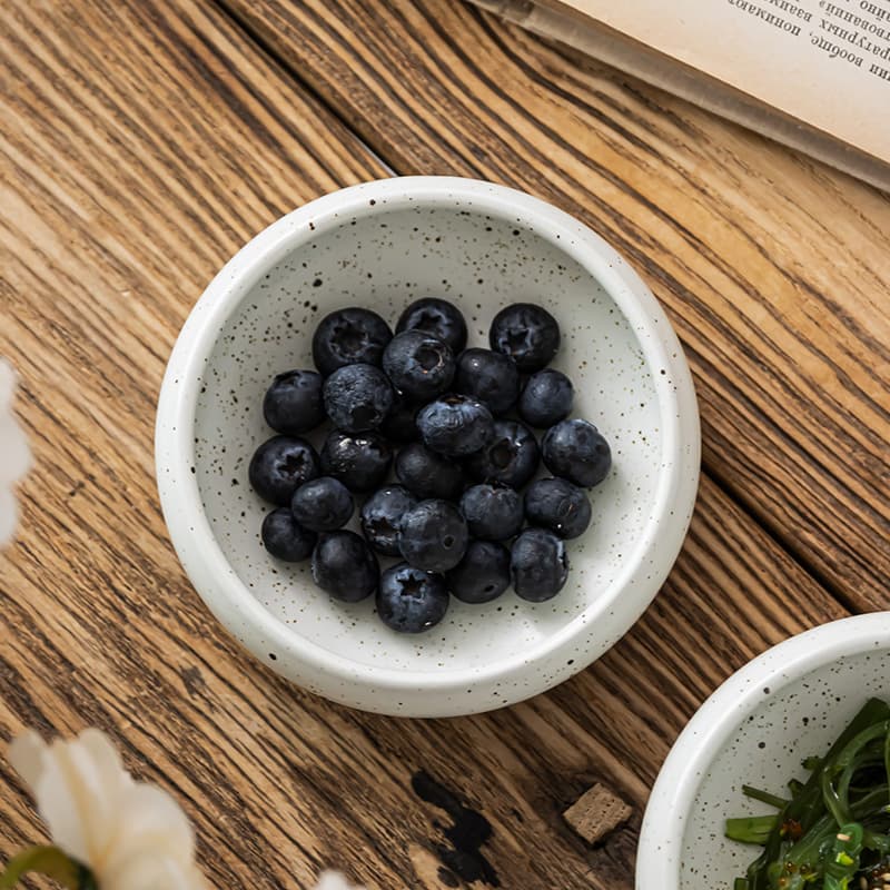 Japanese Sesame Glaze Dish Household Dish Ceramic Flavor Dish Retro Style Round Dish Wholesale Tableware Dish Fruit Dish