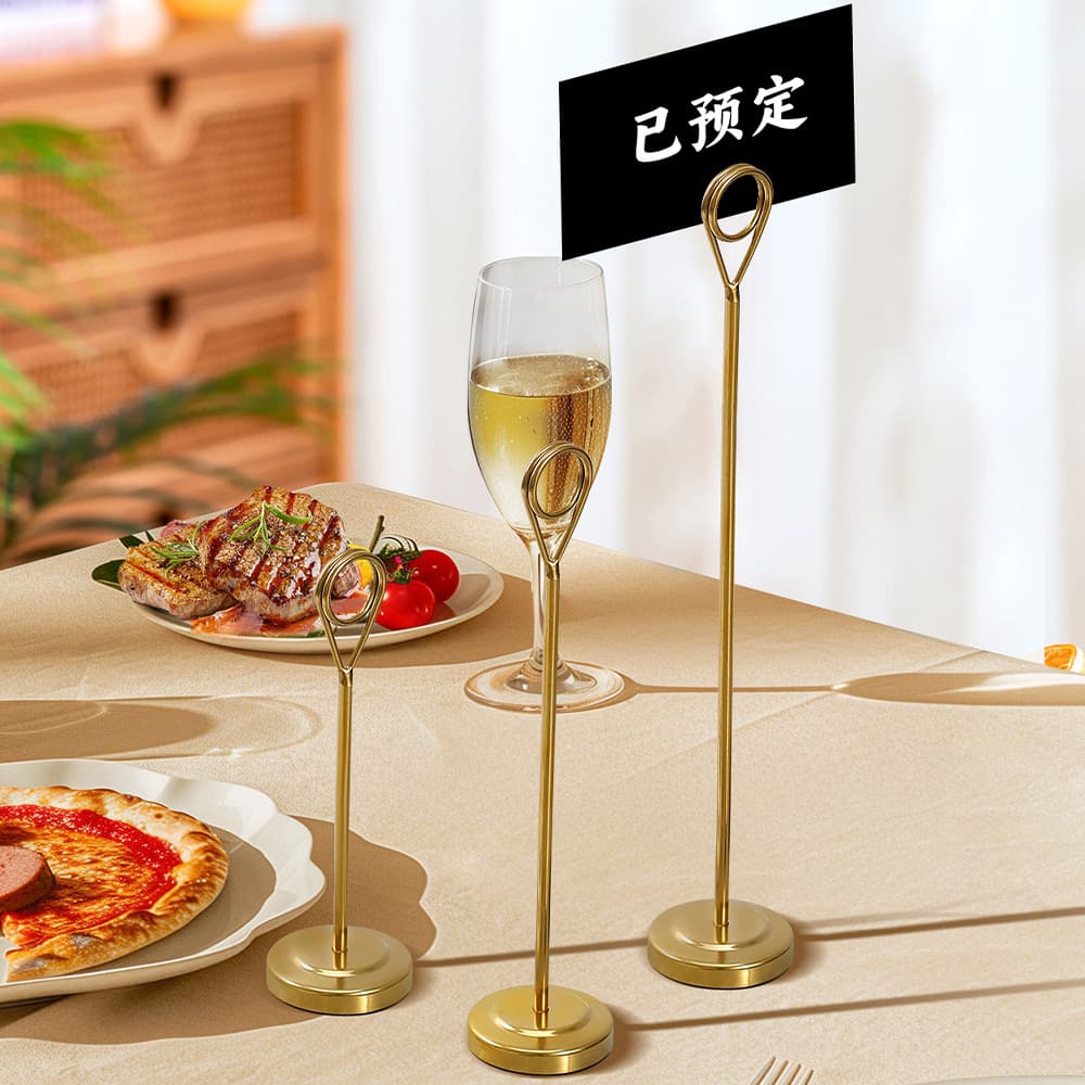 Stainless Steel Round Menu Stand Card Holder Table Number Stand for Hotel Restaurant Wedding Banquet Table Card Name Card Holder