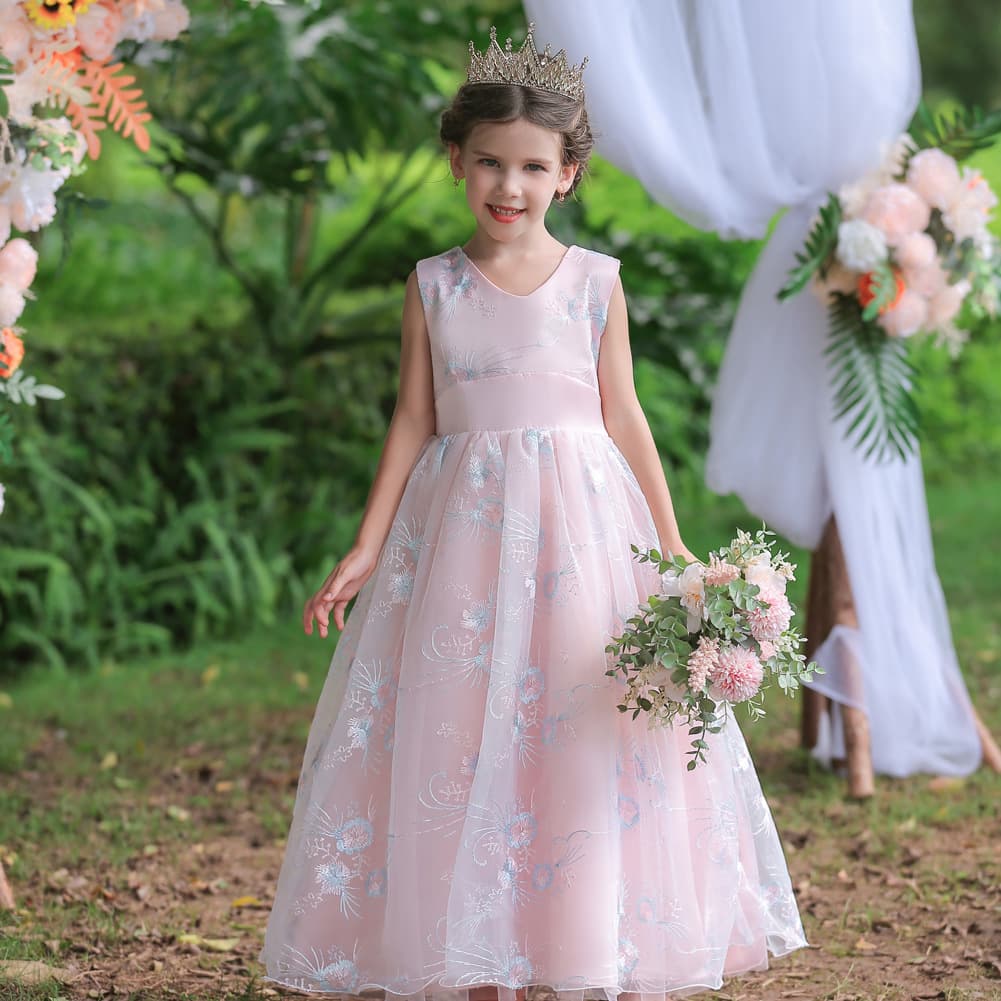 Princess Dress Children's Formal Gown Puffy Skirt Long Dress Performance Girls Wedding Dress Wholesale for Big Kids