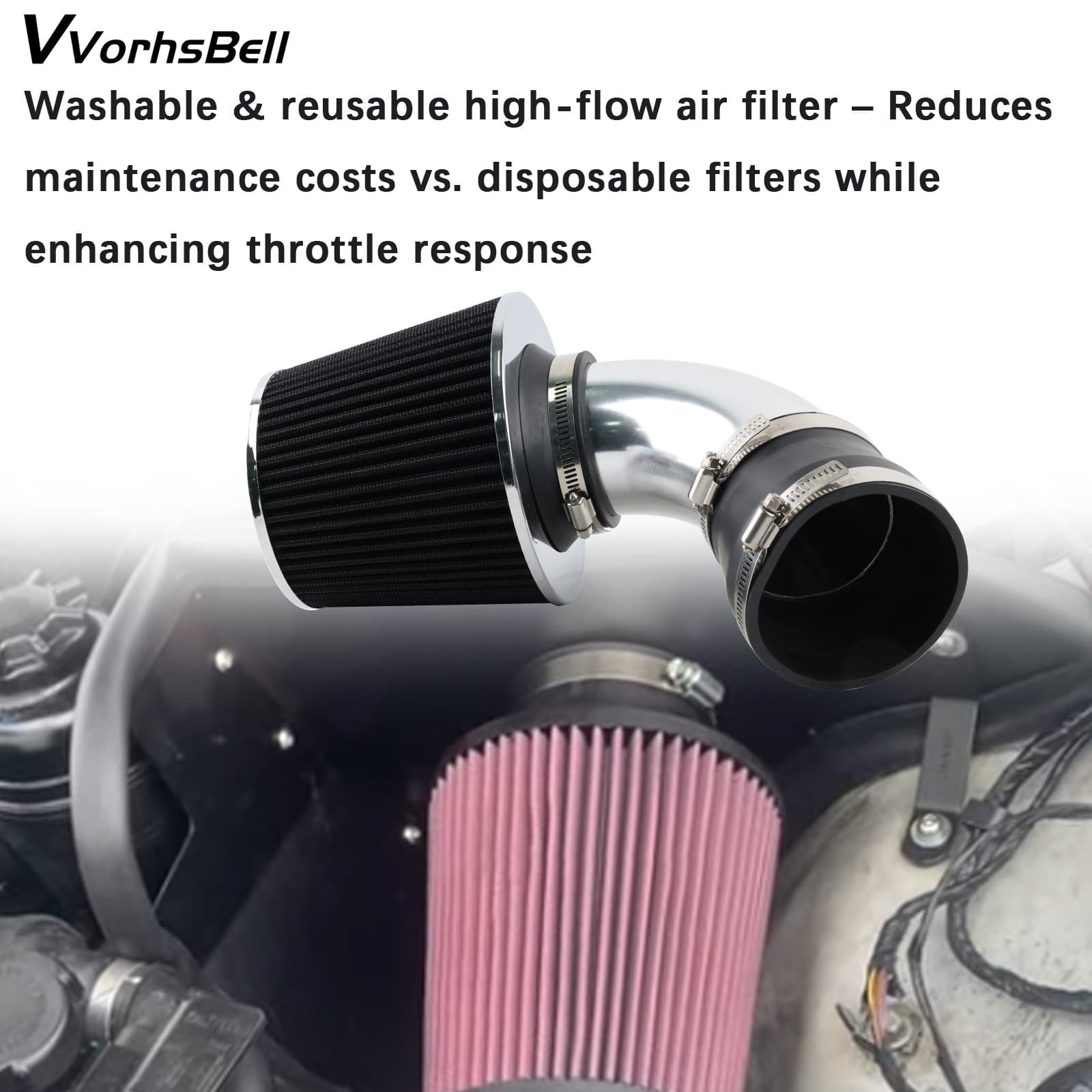 Modified short air intake to fit 1999-2005 BMW E46 323i/325i/328i/330i M54