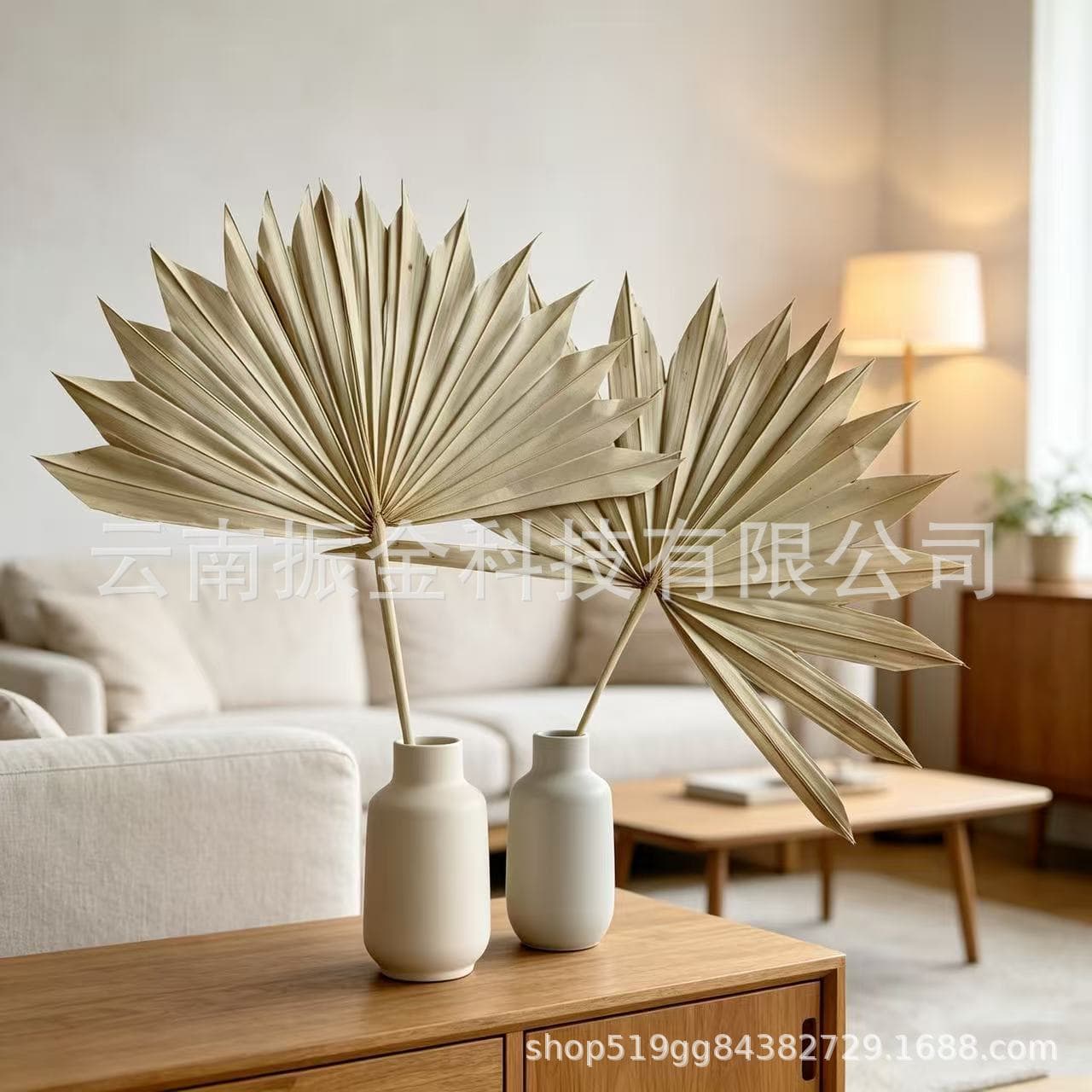Nordic Morandi Guanyin Fan Dried Flower Bouquet Decoration for Living Room, Dining Room, Homestay, Villa, Showroom, Hotel