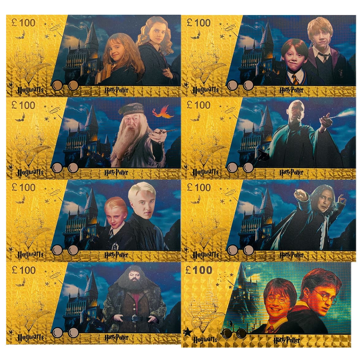 Hot-selling Harry Potter and the Deathly Hallows Plastic Gold Foil Commemorative Banknote Gift Collection Wholesale Customizable