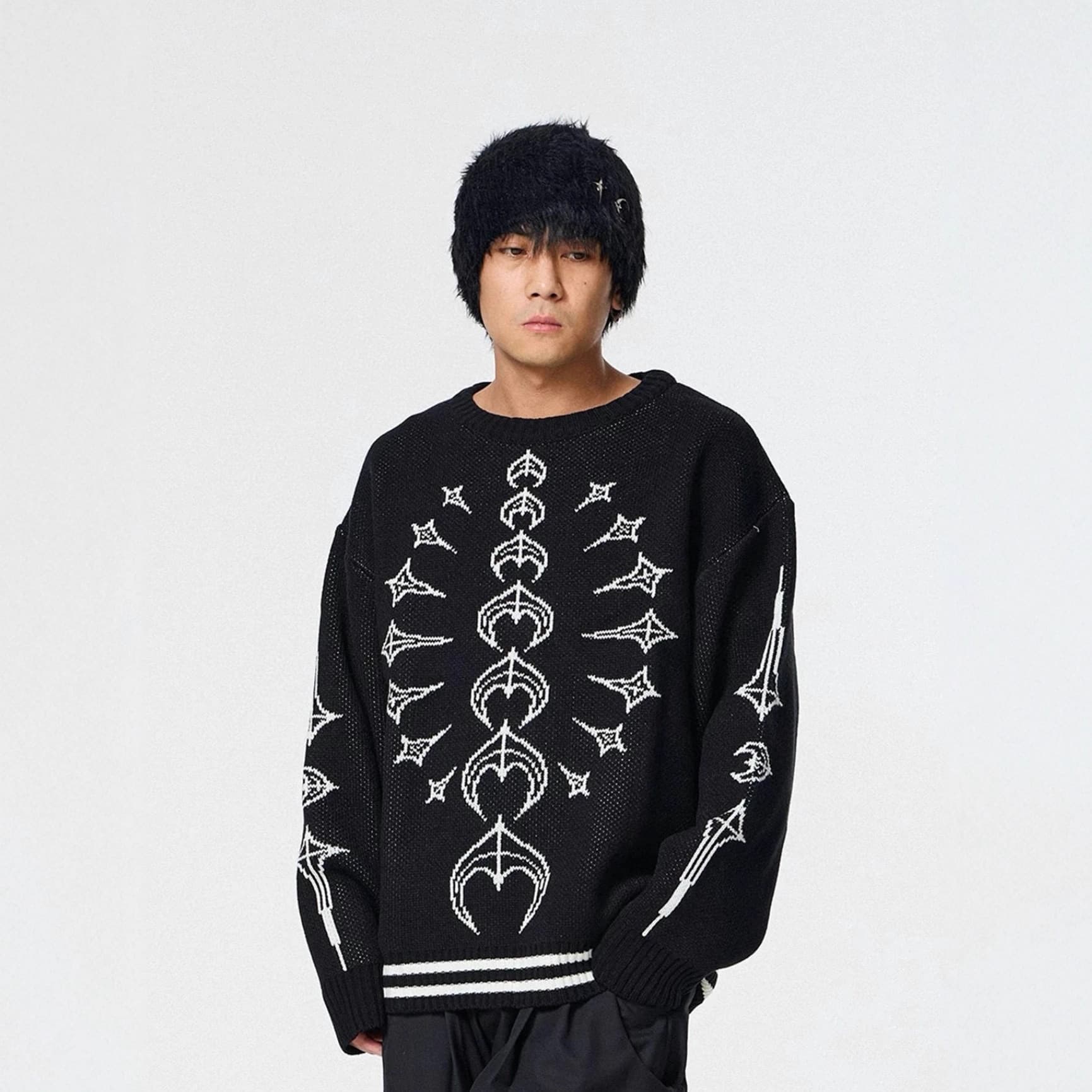 Thug Club 25SS trendy brand Thug Club bagged sand honeycomb knitted sweater for men and women, European and American style